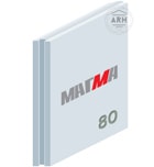 Плита гипсовая пазогребневая (полнотелая) (ПГП) Магма 667x500 80мм